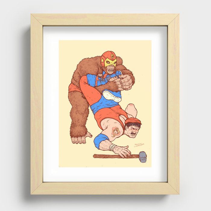 Gorilla Clutch Recessed Framed Print
