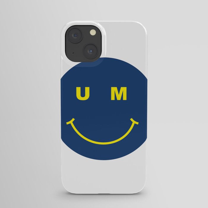 university of michigan smiley face iPhone Case