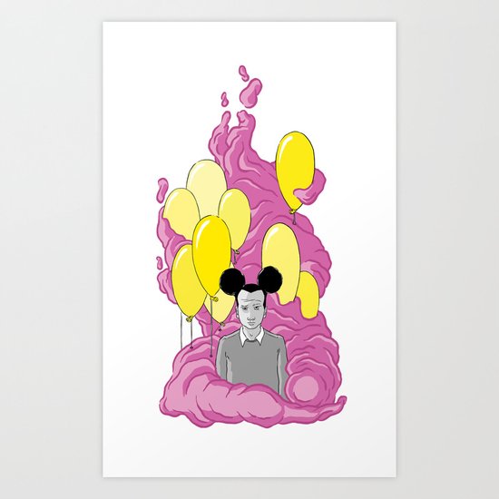 On a Pink Cloud Art Print
