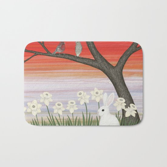 psychedelic spring scene Bath Mat