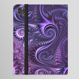 Abstract Colorful Lilac & Violet Spiral Pattern iPad Folio Case