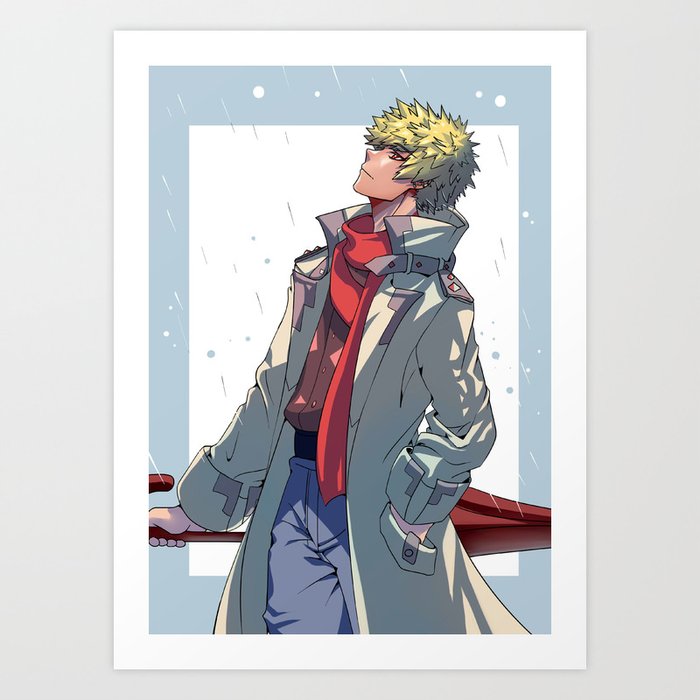 Mha Bakugou Rain By Narurabbit Art Print By Narurabbit Society6