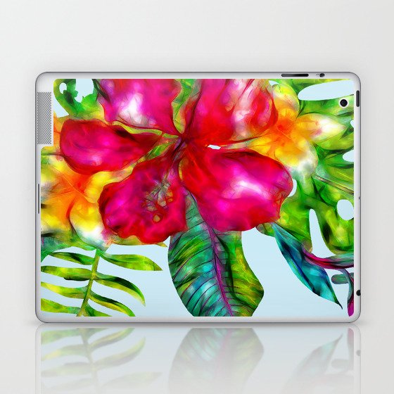 Electric Pop Tropical Flowers Laptop & iPad Skin
