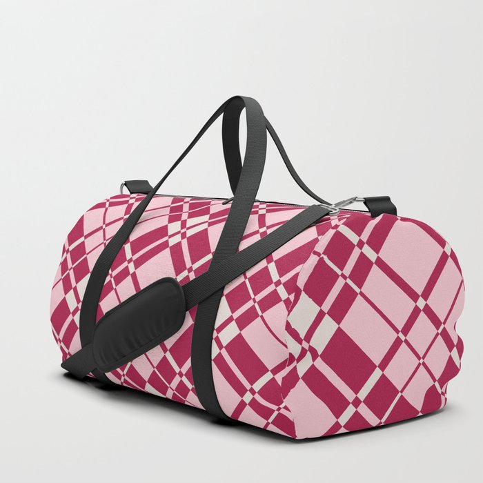 Red and pink gingham checked Duffle Bag