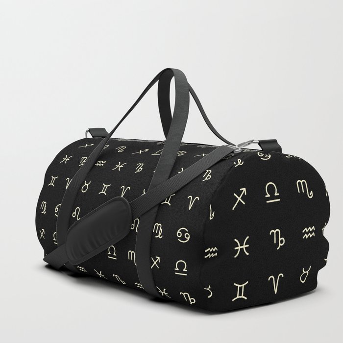 Zodiac Symbols - Black Duffle Bag