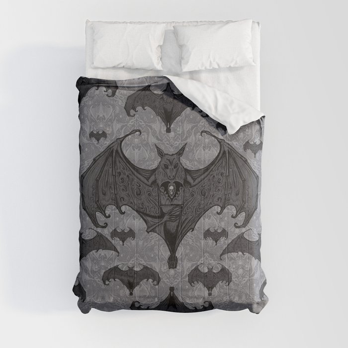 Balinese Bat - Haunted Mansion Damask Comforter