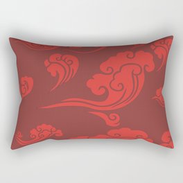 Cloud Swirls - Red Rectangular Pillow