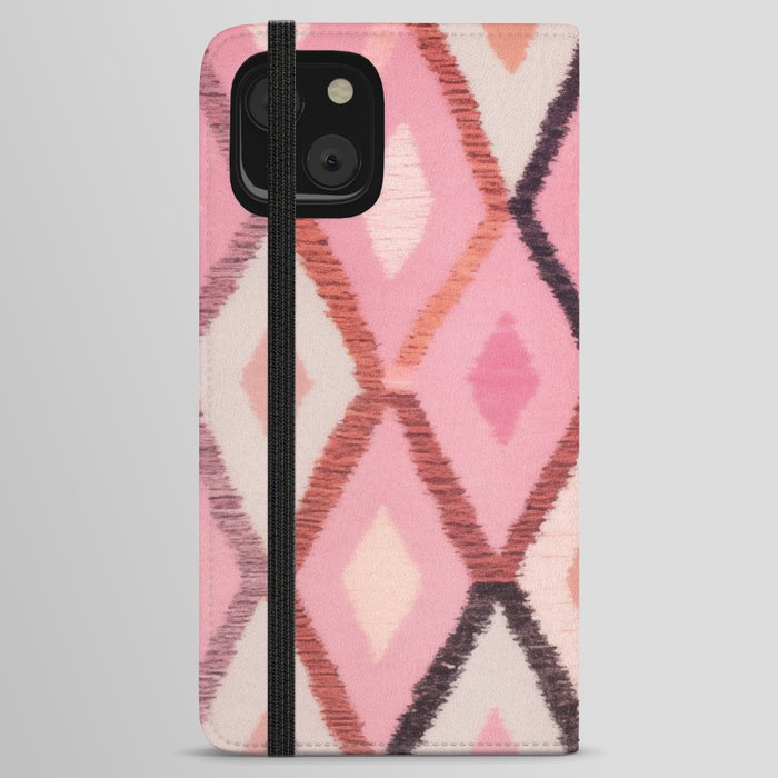 Moroccan Berber Rug Design No.66 - Multicolor, Pink iPhone Wallet Case