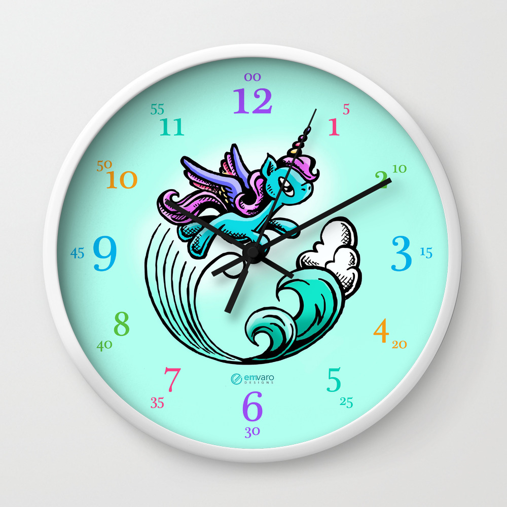 Kyrie Tell Time Clock Wall Clock By Em Varo Society6