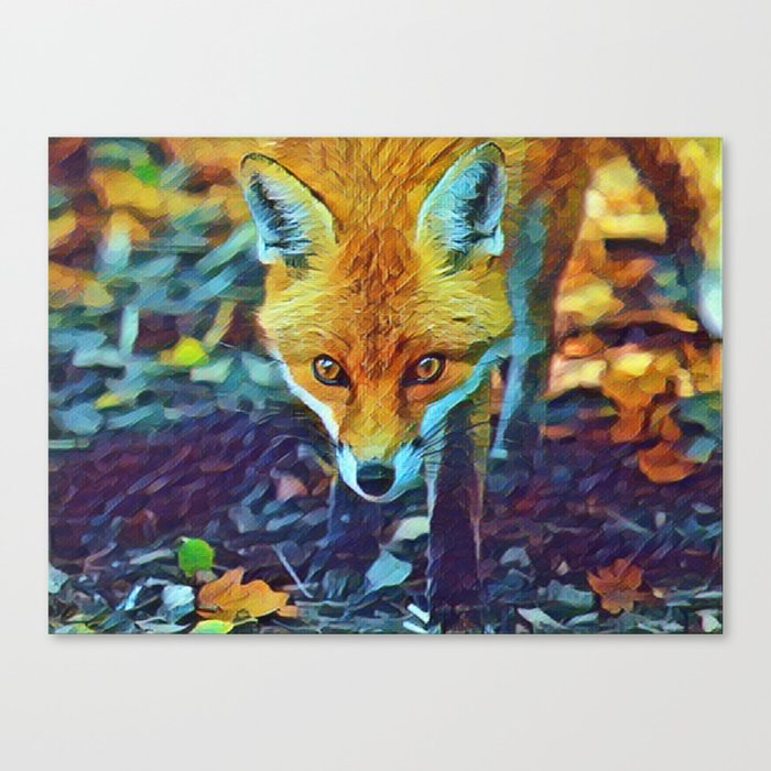 Fox Glare Close Up In Slumber Canvas Print