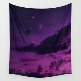 Purple Sky Night Wall Tapestry