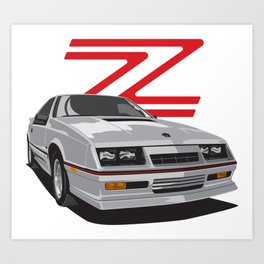 Daytona Turbo Z / CS - Silver Art Print