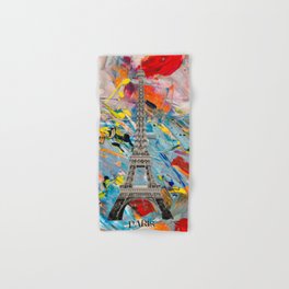 Eiffel Tower Pop Art Modern Colorful Design  Hand & Bath Towel