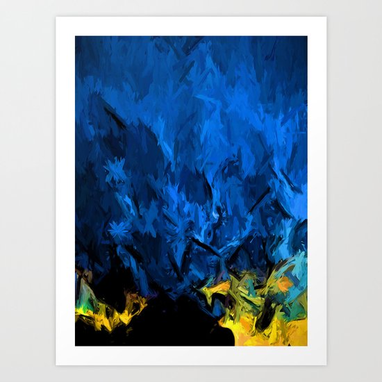 Gold Horizon and Wild Blue Sky Art Print