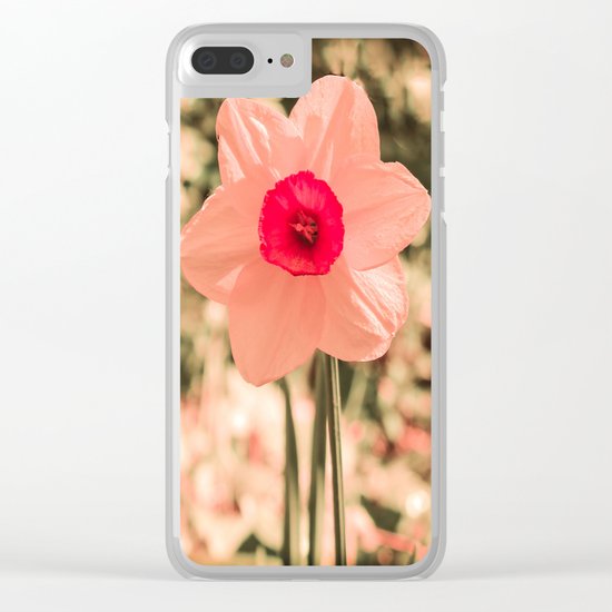 Spring Soft Pink Daffodil Blossom Clear iPhone Case