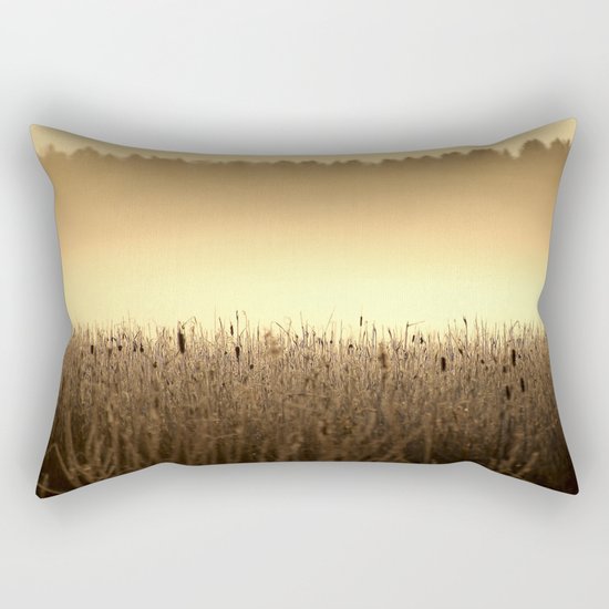 Bed Of Reeds In Golden Hour Rectangular Pillow
