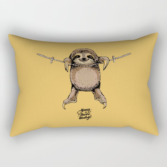 Hang in There Baby Sloth Rectangular Pillow