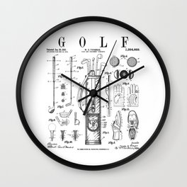 Golf Club Golfer Old Vintage Patent Drawing Print Wall Clock