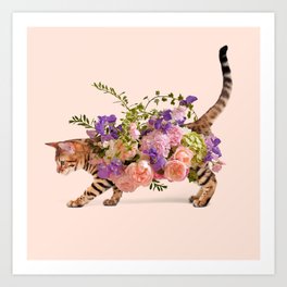 FLOWER CAT Art Print