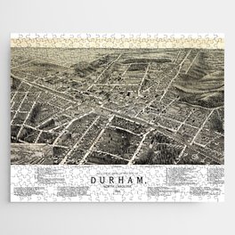 Durham - North Carolina - 1891 vintage pictorial map Jigsaw Puzzle