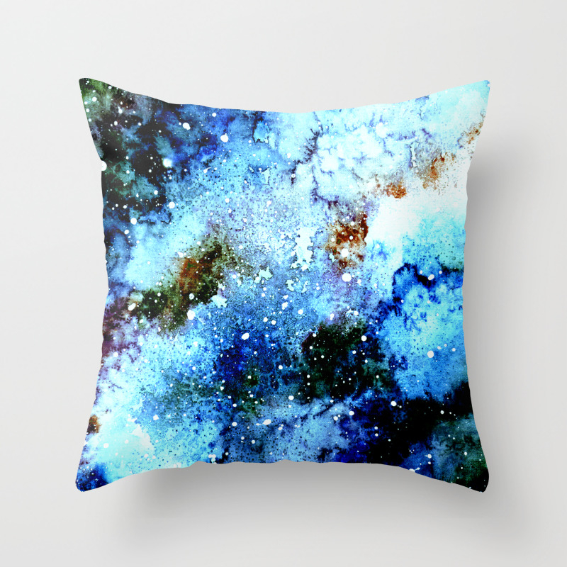 Cool Blue Galaxy Throw Pillow by 
