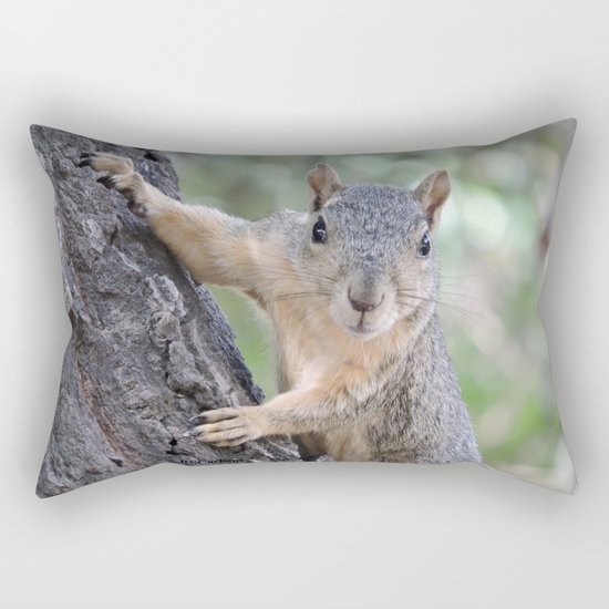 The Who You Lookin At Squirrel Rectangular Pillow