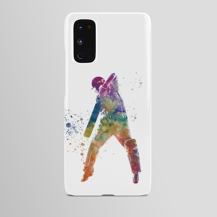 Watercolor cricket player Android Case