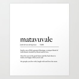 Fijian Matavuvale (Family) Definition Art Print