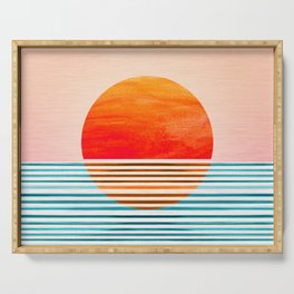 Minimalist Sunset III / Abstract Landscape Serving Tray