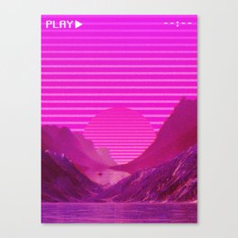 "Play" Series - Vaporwave Oasis Canvas Print