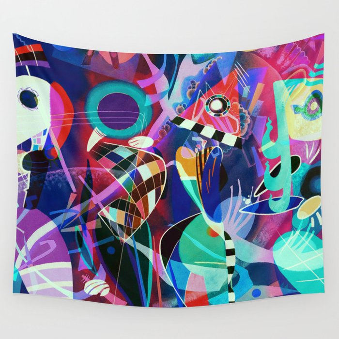 Night Life Wassily Kandinsky Inspired Geometric Abstract Art Wall