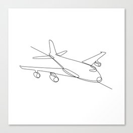 Jumbo Jet Plane Airliner Continuous Line Canvas Print