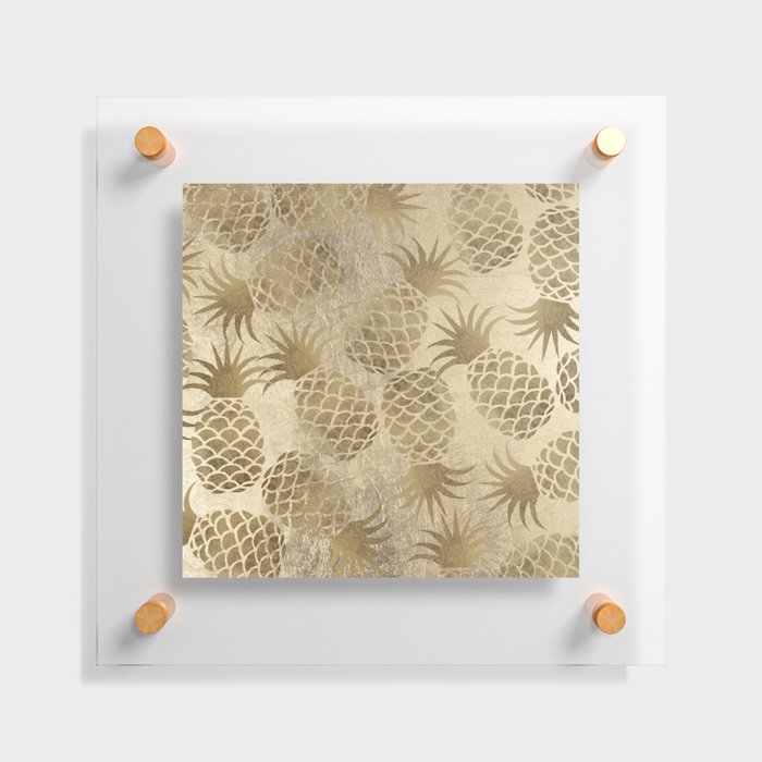 Elegant luxury gold tropical pineapple illustration Floating Acrylic Print