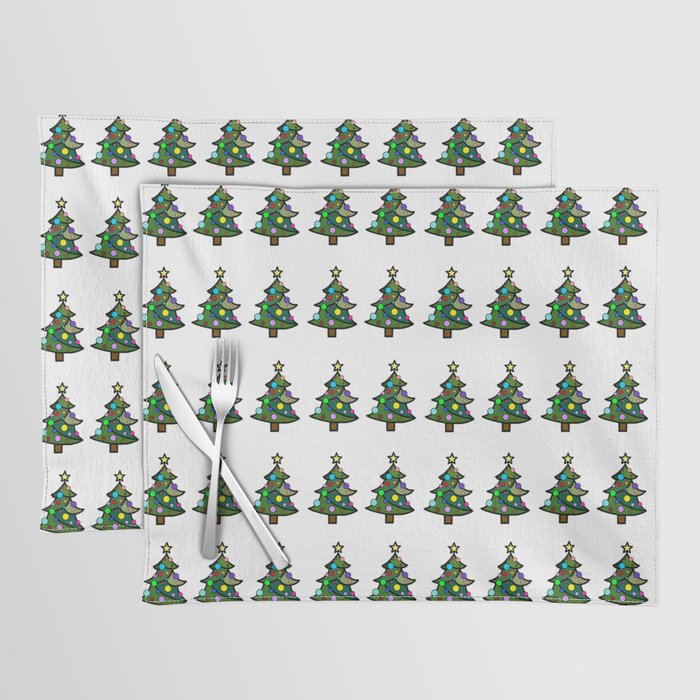 Decorated Stained Glass Christmas Tree Placemat