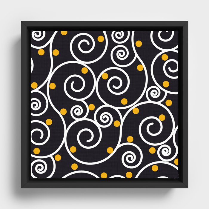 Curl line semless pattern Framed Canvas