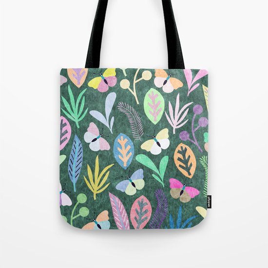 Flower and Butterfly IV Tote Bag