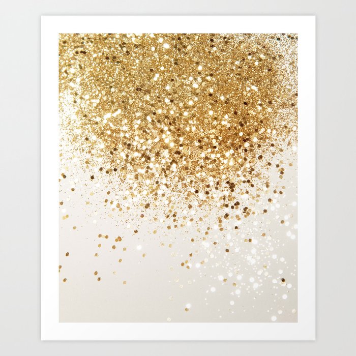 Sparkling Gold Glitter Glam #2 (Faux Glitter) #shiny #decor #art #society6 Art Print