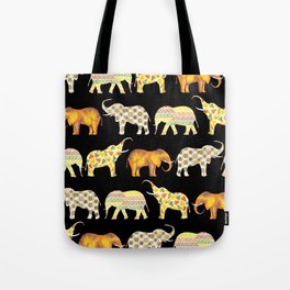 Happy elephants black version Tote Bag