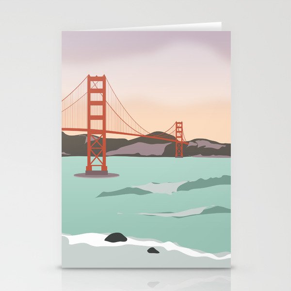 Waves under the Golden Gate Bridge, San Francisco, California Stationery Cards