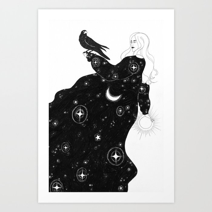 Witch of the Night and Day Art Print