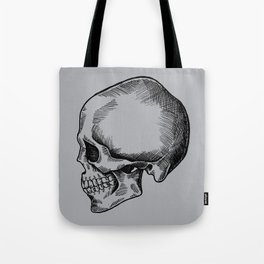 Skulls Horror Gothic Victorian Black Gray Grey Side Profile Tote Bag