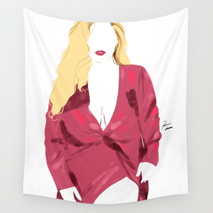 Girl in hotsell red tapestry