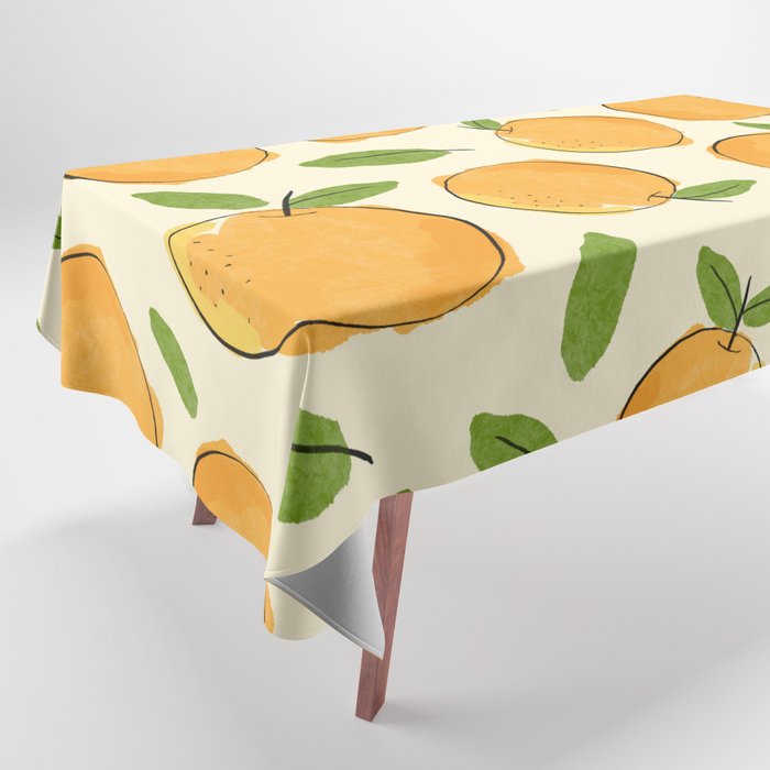 Tangerine Abstract Tablecloth