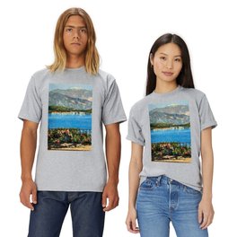 Lake Maggiore, View of Isola Bella Borromean Island landscape painting by Angelo Morbelli T Shirt