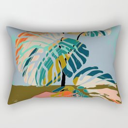 colorful monstera leaves Rectangular Pillow
