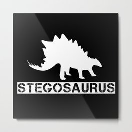 Stegosaurus, dinosaur, lizard, typography, boys Metal Print