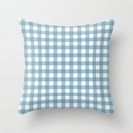 Blue gingham pattern Throw Pillow