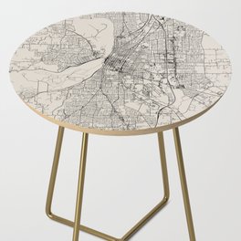 USA - Salem - City Map - Black and White Side Table