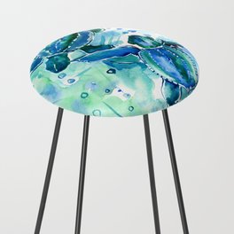 Turquoise Blue Sea Turtles in Ocean Counter Stool