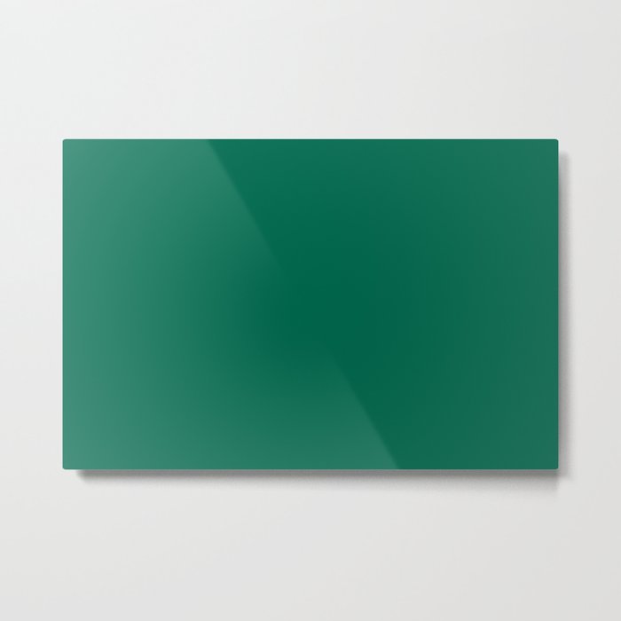 Bottle Green Solid Color Popular Hues Patternless Shades of Green Collection - Hex Value #006A4E Metal Print